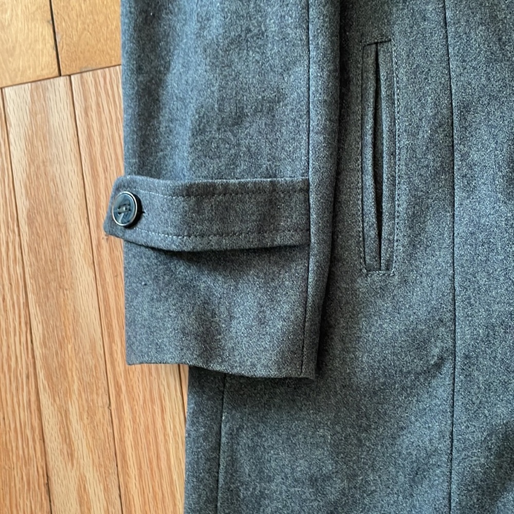 Kenneth Cole Pea Coat Womens 10 Gray Button Up Wool Preppy Classic Ladies - Picture 4 of 11